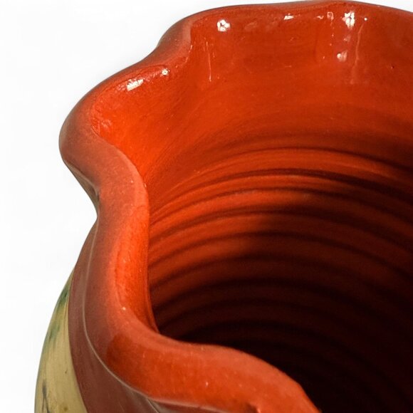 Jeff White Spongeware Pottery Vase Americana Redware 1984 - Picture 6 of 9